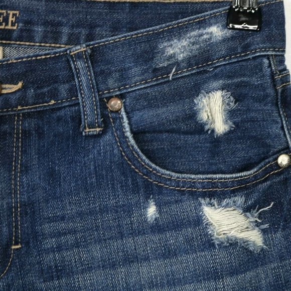 Decree Boyfriend Crop Capri Jeans Destroyed Distressed 7 - Picture 10 of 12